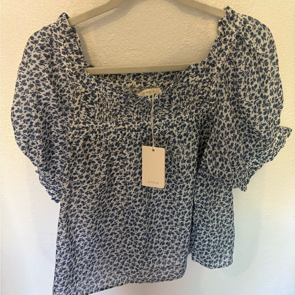 Doen Cornflower Blue Floral Blouse - Picture 4 of 9